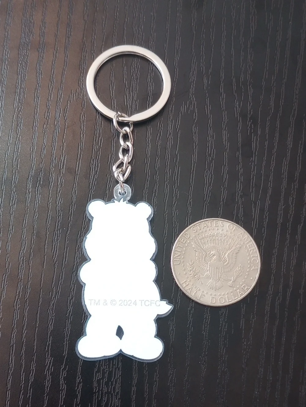 Care Bears Blue Bear Acrylic Keychain Charm with Metal Ring Bag Accessory